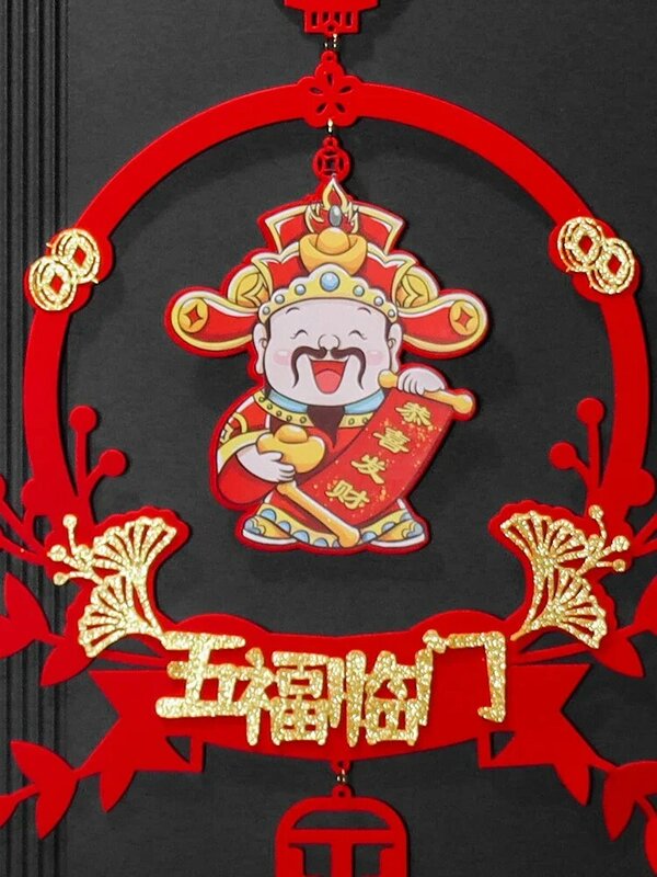 Decoración colgante de la puerta de entrada de la sala de estar de Año Nuevo, colgante de la bendición del zodiaco chino, suministros de decoración del Festival de Primavera