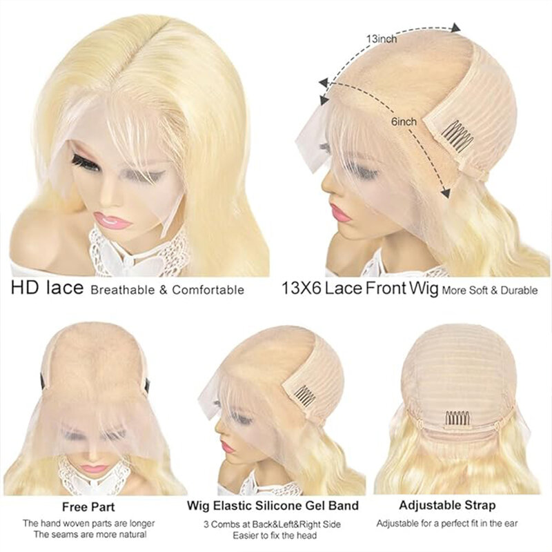 26Inch 13x6 Lace Front Wig Human Hair Straight Blonde Lace Front Wigs Human Hair 613 HD Lace Frontal Wig Blonde Wig Human Hair