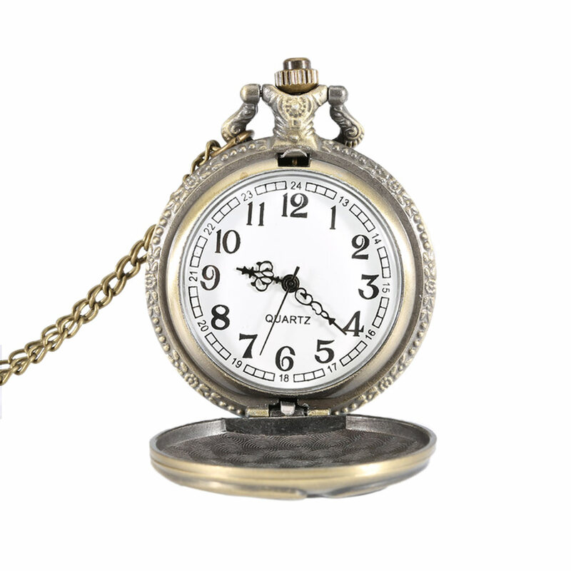 Pocket Watch Man Watch Vintage Jewelry Antique Eagle Wings Quartz Pocket Watch Necklace Pendant Chain Clock Gift Watch On Chain