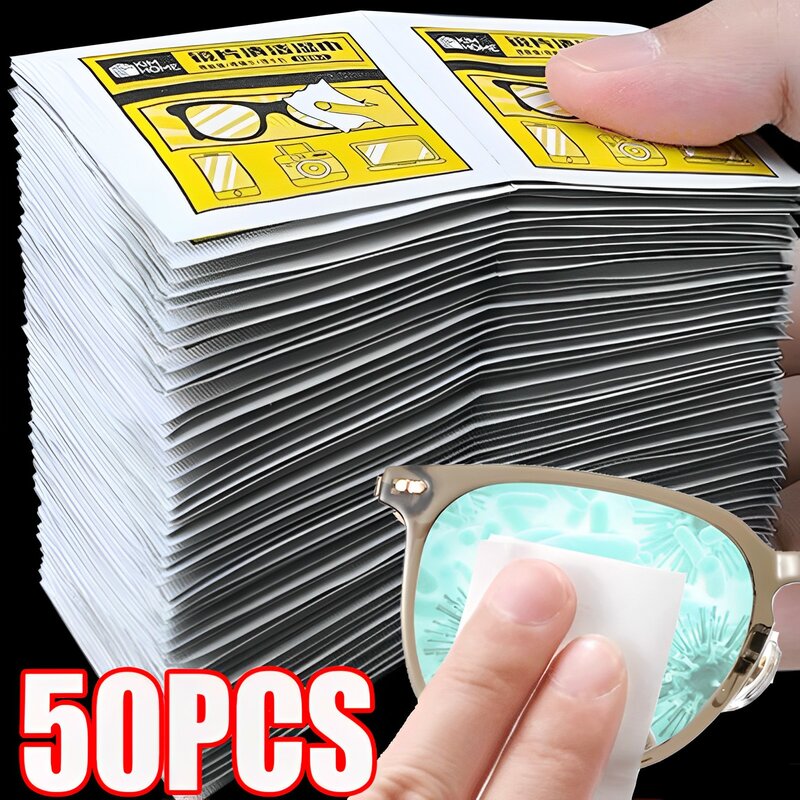 10-50Pcs Individual Packing Cleaning Cloth High Quality Glasses Cleaner Eyewear Cloth Len Phone Screen Cleaning Wipes Wholesale