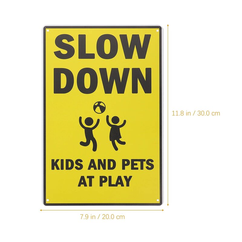 Señal de calle de tráfico para niños, señal de precaución, señal de carretera de Metal, señal de calle de tráfico para niños, señal de reducción lenta, señal de advertencia de tráfico