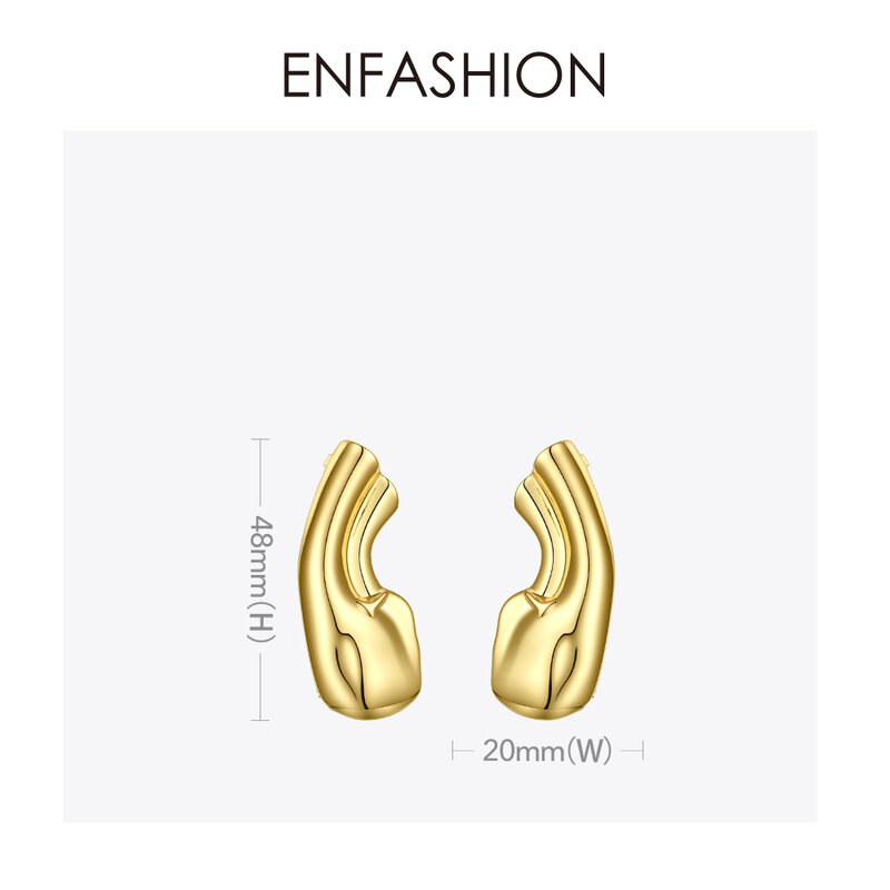 ENFASHION فاسق يارلوب الأذن الكفة كليب على أقراط للنساء الذهب اللون أقراط الأذن دون ثقب مجوهرات الأزياء E191121
