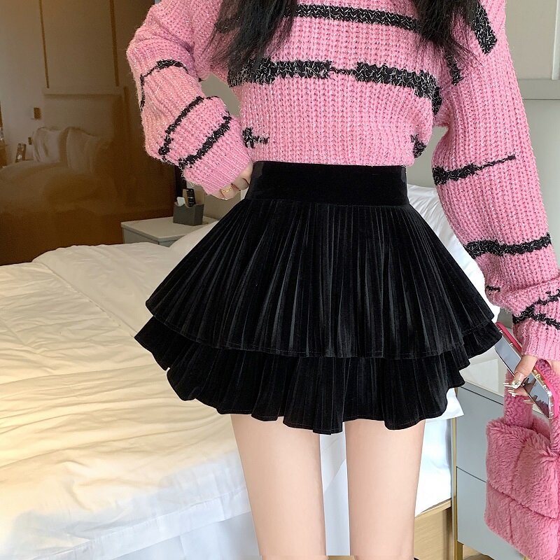 Minirokken Dames Vintage Herfst Chique Slanke Mode Geavanceerde All-Match Dagelijkse High Street Koreaanse Stijl Getailleerde Faldas Mujer