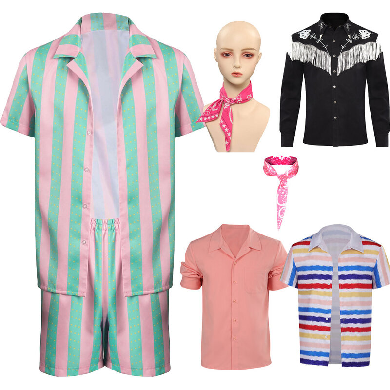 Ken Cosplay Costume Short-sleeved Shirt Movie Outfits Summer Long Sleeves Shirts Shorts Halloween Party Roleplay Suit