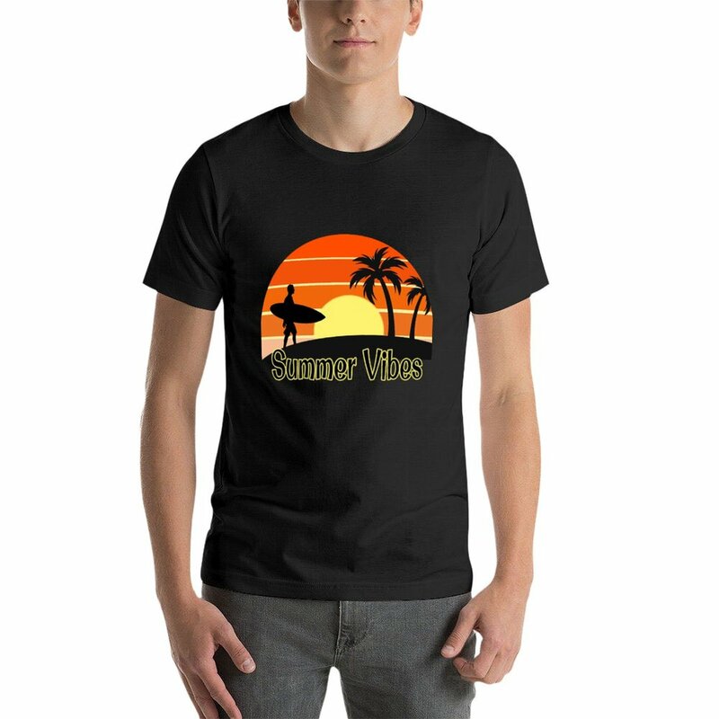 Summer Vibes T-Shirt wykroje ubrań hipisowskich ciężkich topy w dużych rozmiarach męskie zwykłe t-shirty
