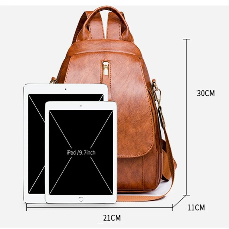 Vintage Style Women Backpack Casual Soft Leather Women Back Packs  Fashion Solid Color Backpacks for Women 2024 Mochila Bolsos
