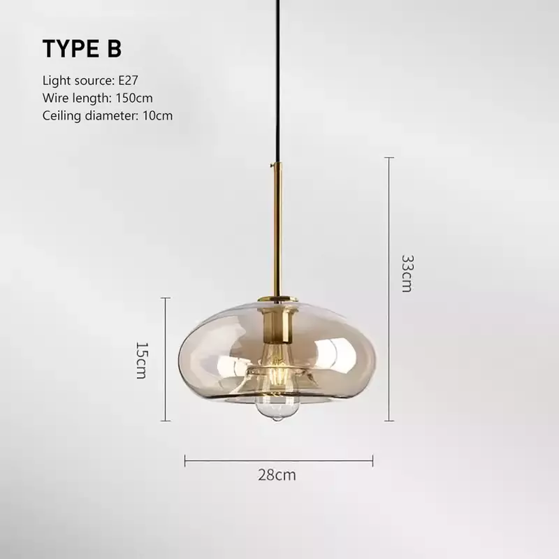 Moderne Led Eettafel Slaapkamer Bed Glas Glans Hanglamp Industriële Binnenverlichting Inrichting Armatuur Loft Hanglamp