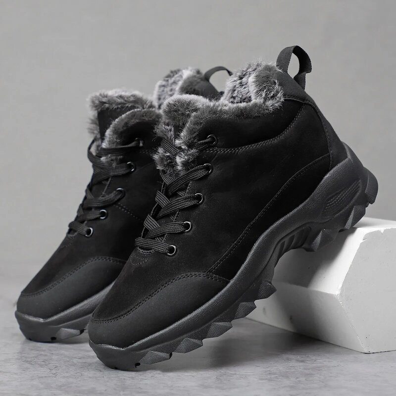 Men Snow Boots Outdoor Shoes For Male Thick Sole Sneakers for Men Winter Shoes Botines Tenis Keep Warm Fluff Mens Ankle Boots