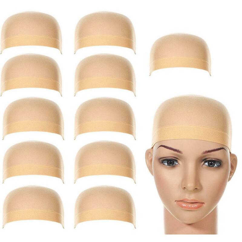 Universal High Stretchy Wig Liner Cap para homens e mulheres, chapéu elástico respirável, peruca invisível Caps, acessório Hairpiece, HD, 2pcs, 12pcs