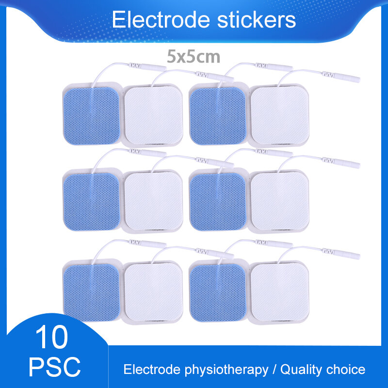 10Pcs Niet-geweven Herbruikbare Zelfklevende Tens Elektroden Voor Digitale Fysiotherapie Massager Nerve Stimulator 2Mm Plug