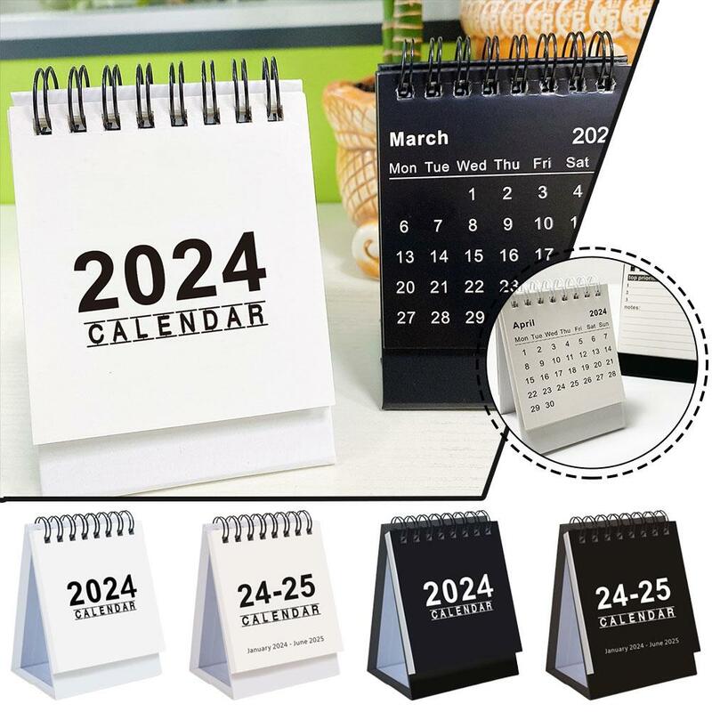 2024 Creative English Mini Calendar Decoration Office Paper Home Weekly Desk Gift Planner Portable Desktop Student Notepad L8M3