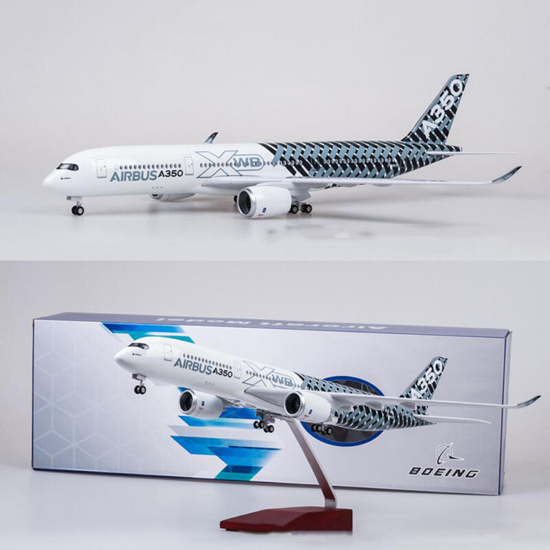 1/142 Scale 47CM Model Diecast Resin Airplane Airbus A350 Prototype XWB Airline With Light Wheel Collection Display Toys Gifts