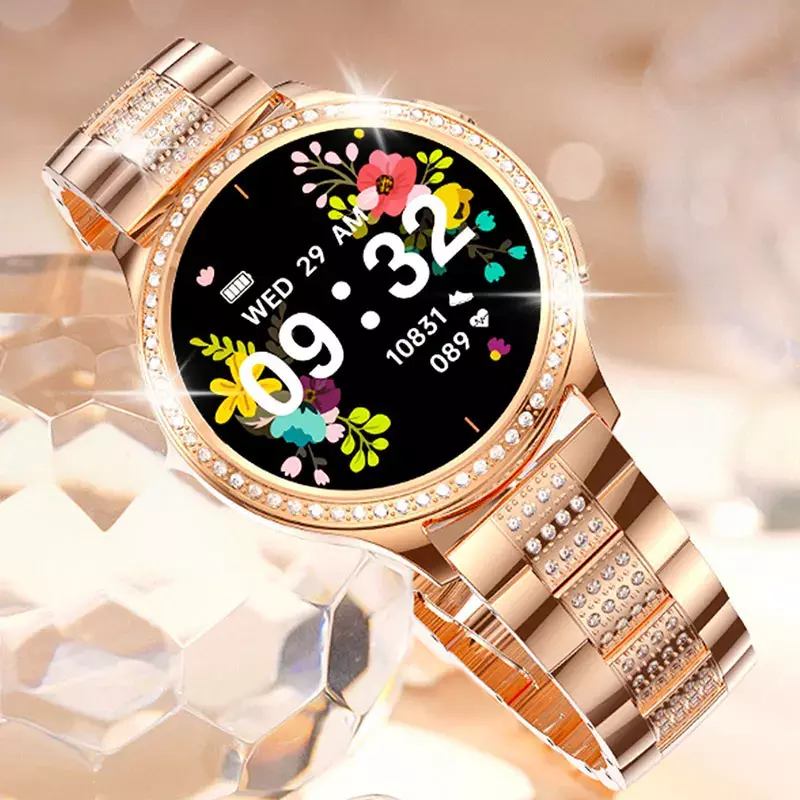 Relógio inteligente impermeável para mulheres, monitor de freqüência cardíaca, dispositivo wearable, smartwatch esportivo, android, ios, xiaomi, huawei, moda, 2024