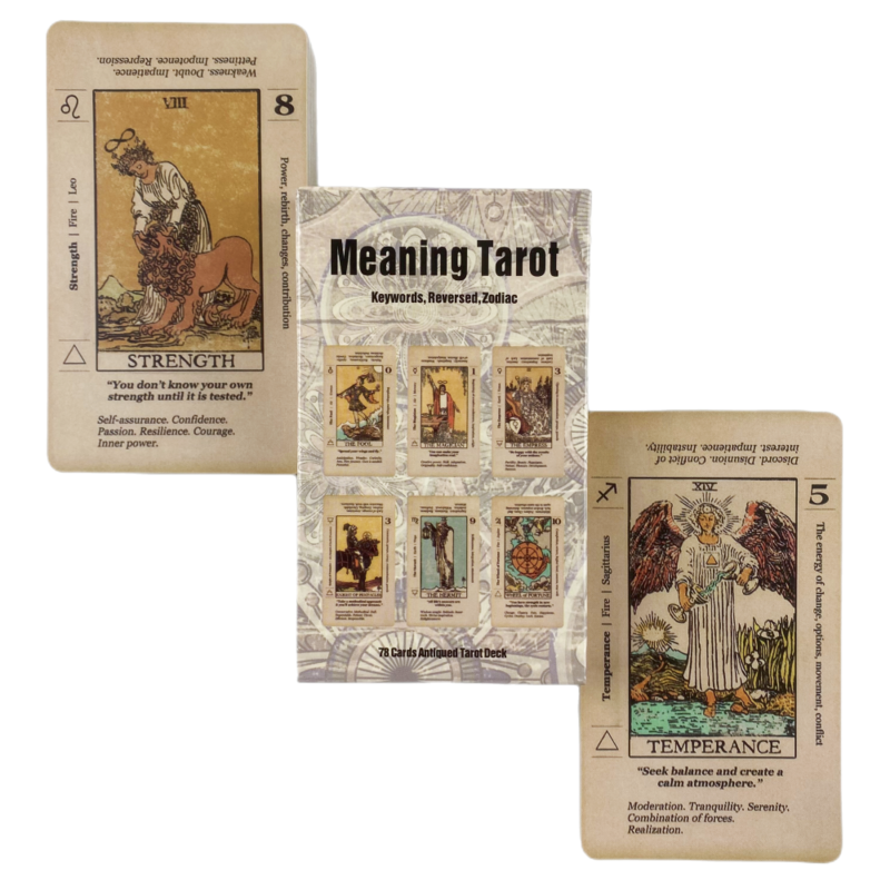 Wat Betekent Tarotkaarten Een 78 Deck Orakel Engelse Visioenen Waarzeggerij Met Trefwoorden Omgedraaide Dierenriemspeelkaarten
