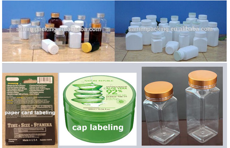 Manual multi-purpose plana garrafa e Jar rotulagem máquina, com Data Coder