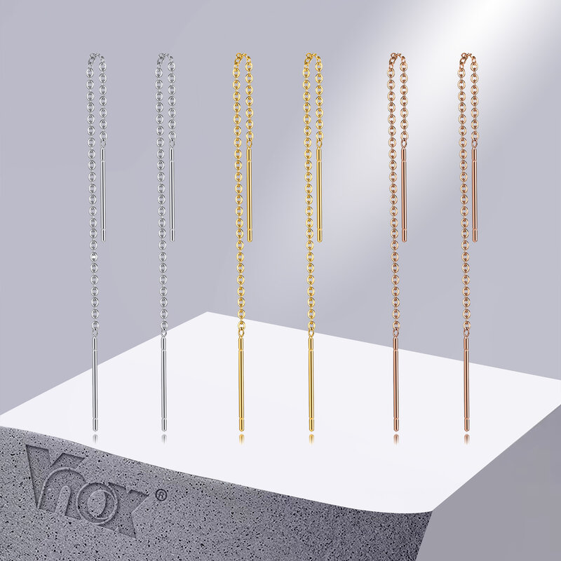 Vnox Delicate Japan Koreaanse Lange Kwastje Lineaire Ketting Oorbellen Voor Vrouwen, Rvs Oor Lijn Threader Dangle Earring