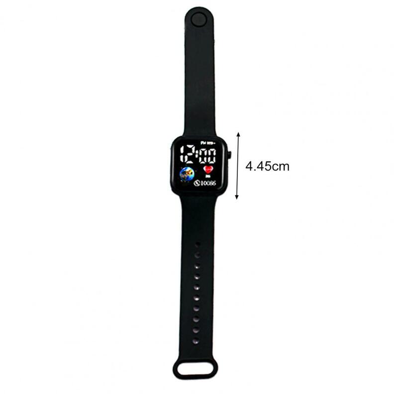 Elektroniczny zegarek LED wodoodporna regulowana pasek z miękkiego silikonu kwadratowa tarcza ziemi dla dzieci studenci cyfrowy zegarek sportowe