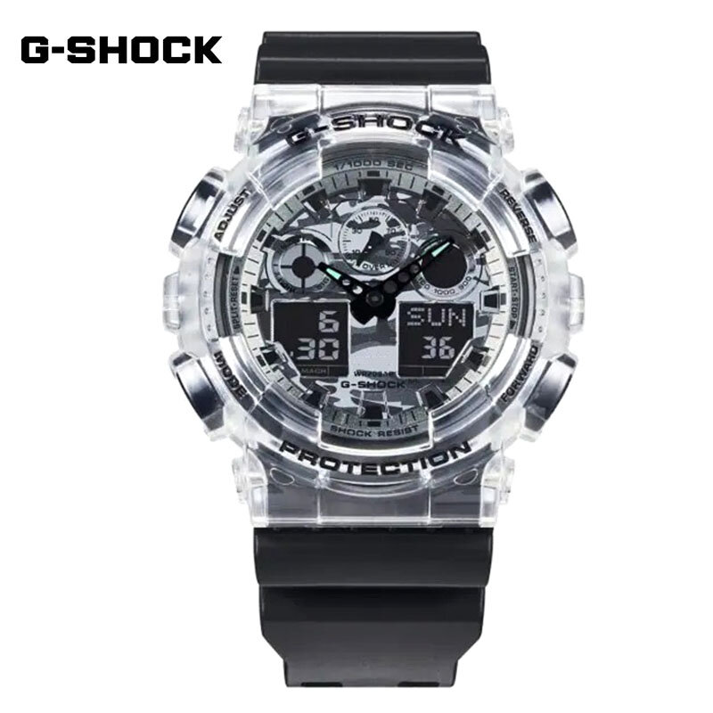G-SHOCK GA100 Watches for Men New Multifunctional Outdoor Sports Shockproof LED Dial Dual Display Resin Case Quartz Men's Watch