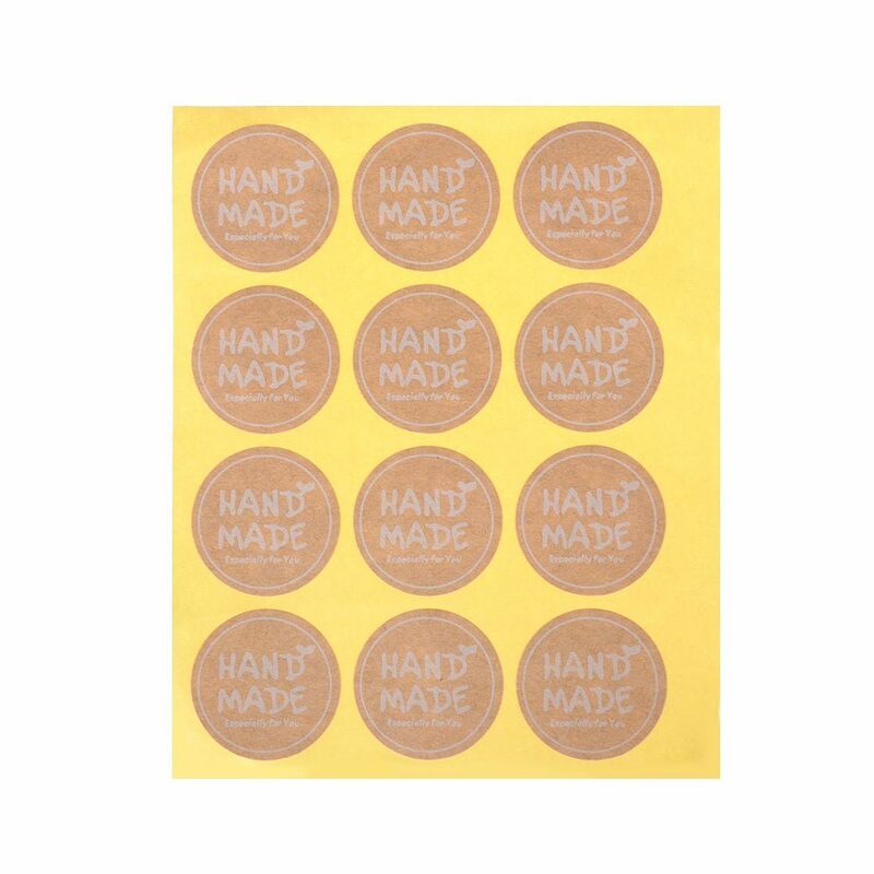 Rodada Branca Kraft Adesivos para Embalagem de Presente, Etiqueta de selagem Adesivo, DIY Handmade Presente, 100 PCs/Set, 35*35mm