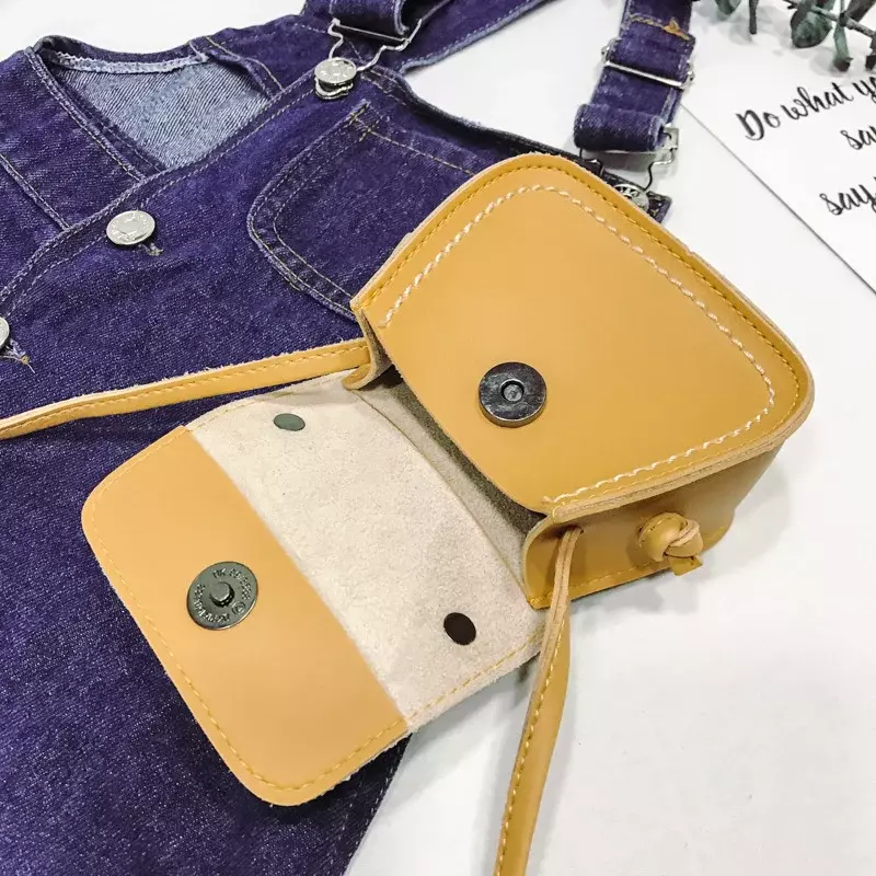 PU Leather Monocromatic Bowknot Princess Handbags para crianças, Toddler Messenger Crossbody Bags para meninas, bolsa de ombro infantil, Coin Purse