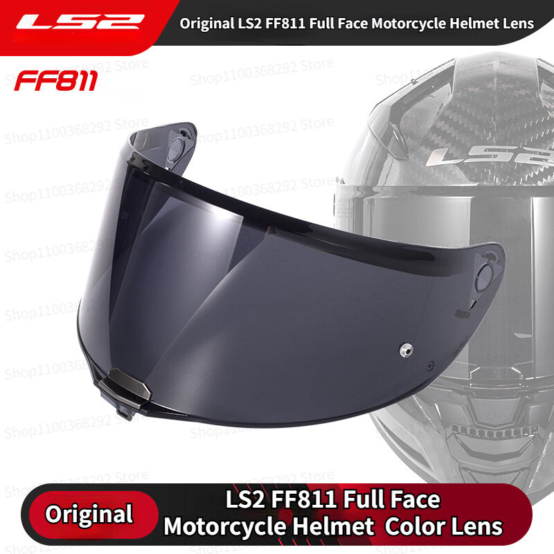 LS2-Full Face Motocicleta Capacete Viseiras, Original Anti Fog Adesivo, Lente Colorida, Lente Prata Preta, FF811