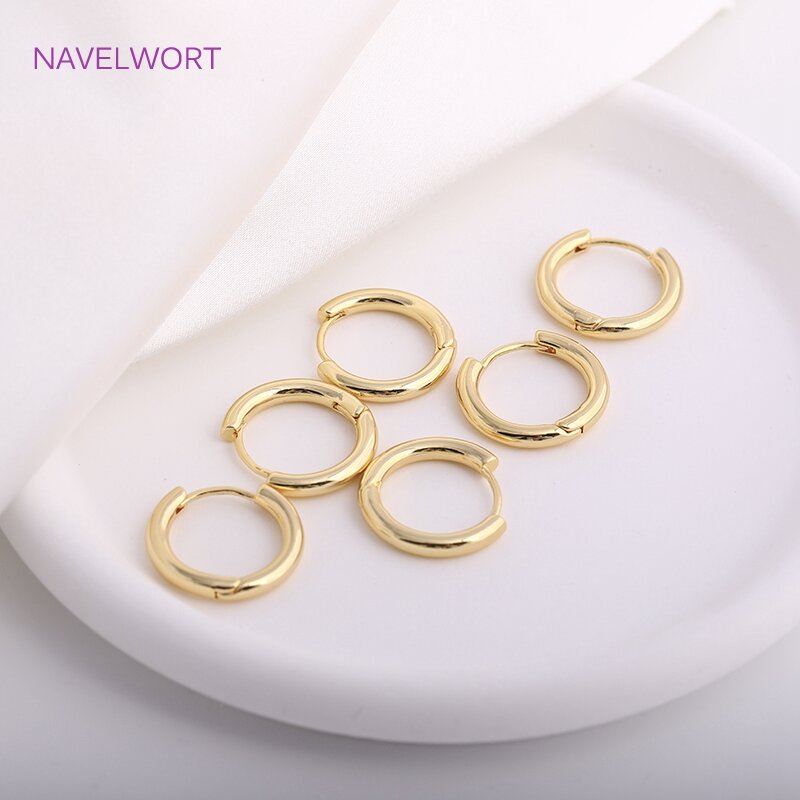 New Trendy Gold Plated Hoop Earring For Women,25mm*19mm Female Smooth Huggie Earring Jewelry