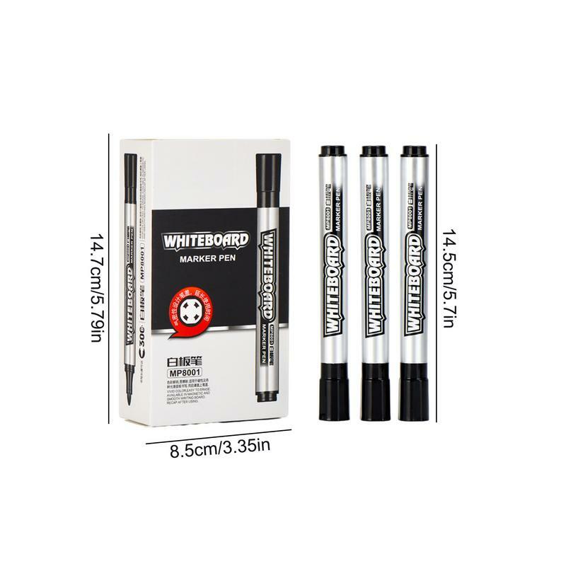 Набор ручек для белой доски, стираемые маркеры для сухого стирания, 10 шт., черный цвет, стираемые ручки для сухого стирания и влажного стирания, ручки для белой доски