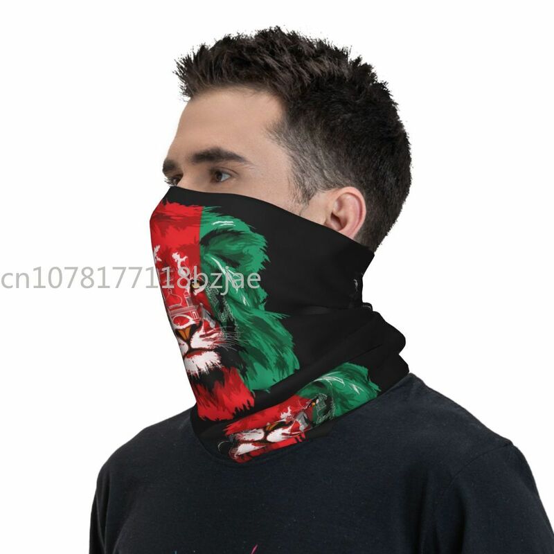 Afghanistan Flag Lion Bandana Winter Neck Warmer Men Windproof Wrap Face Scarf for Ski Gaiter Headband