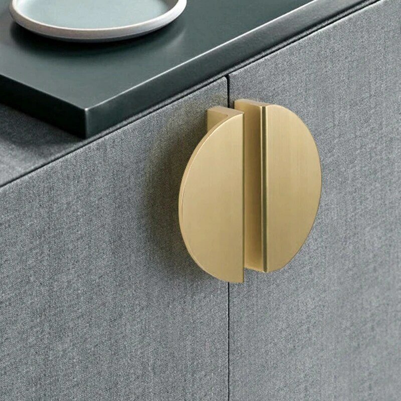 Half Moon Cabinet Door Pull Modern Moon Shape Closet Handles Black Brass Gold Wardrobe Semicircle Knobs Furniture Handles