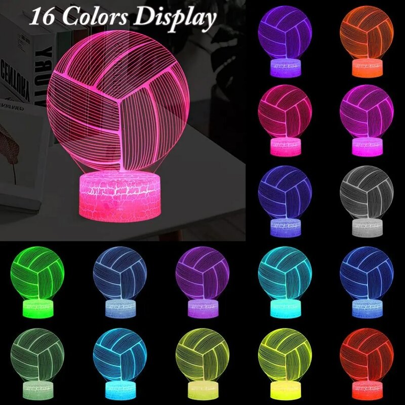 Акриловая 3D лампа Nighdn, иллюзия, волейбол, ночник, Детская лампа для сна, лампа для спальни, украшение, подарок, 7 цветов