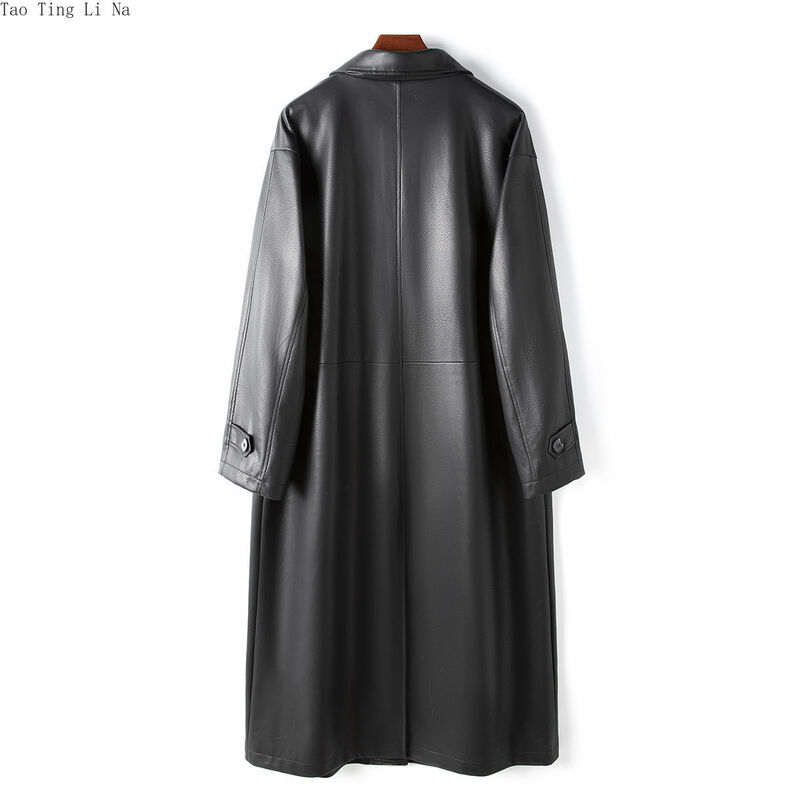 2024 nuovo cappotto in pelle di montone da donna giacca a vento lunga in pelle allentata H1