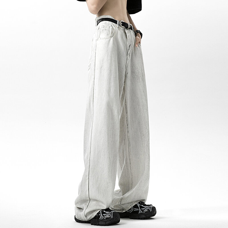 Pantalones de pierna ancha para hombre, versión coreana de la tendencia, novedad de verano, 2024
