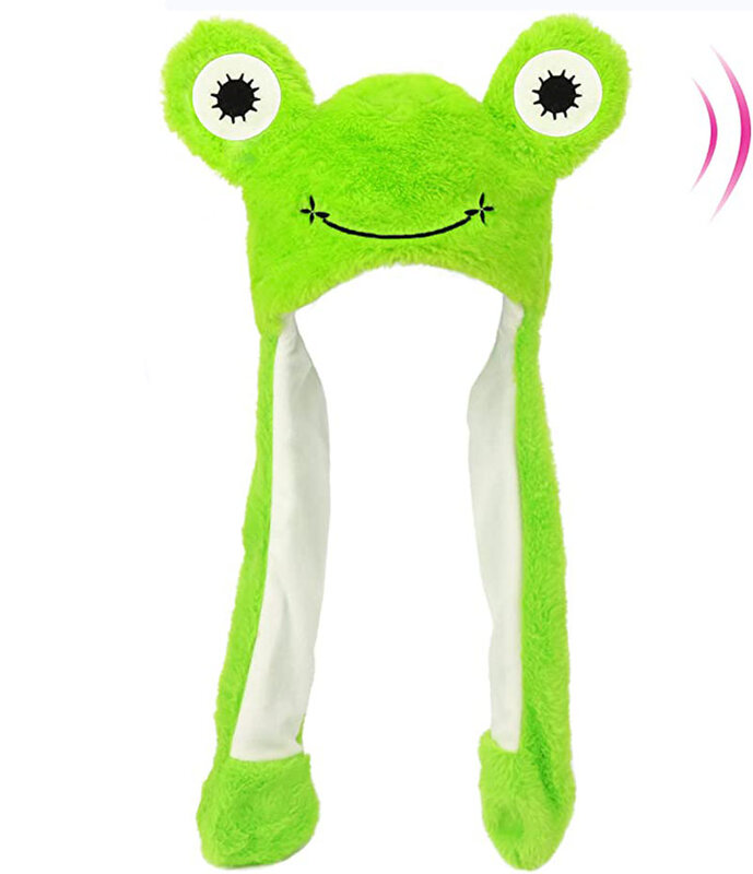 Glowing Tier Frosch Hut Floppy Led Licht Ohren Moving Springen Pop Up Schlagen Plüsch Kleid Up Cartoon Nette Hut für erwachsene und Kinder