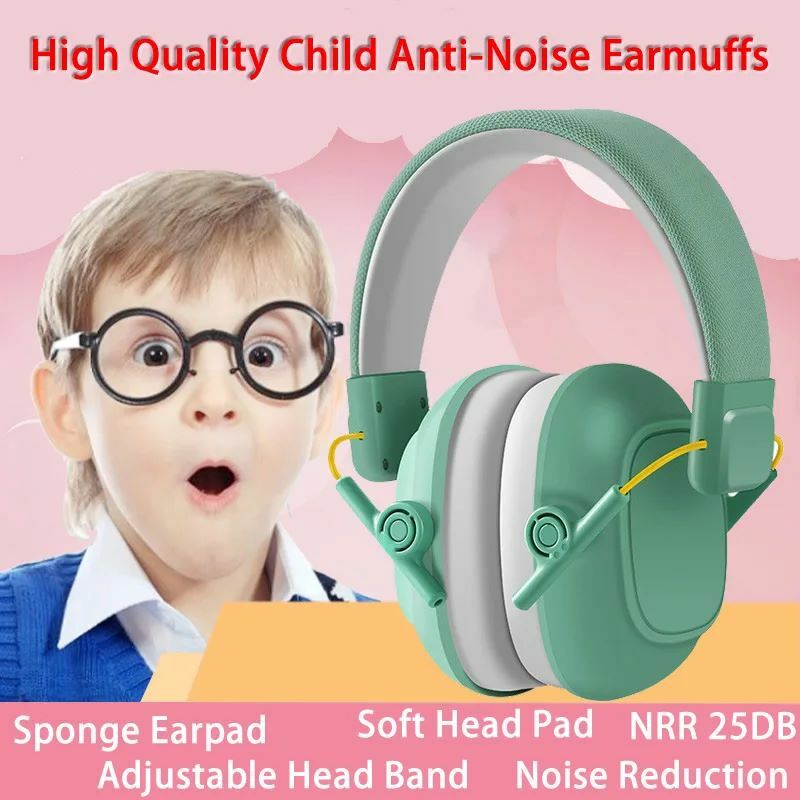 Adjustable Kids Ear Cancelling Headphones Anti-Noise Head Earmuffs Kid Hearing Protection Baby Study Sleep Noise Reduction Muffs
