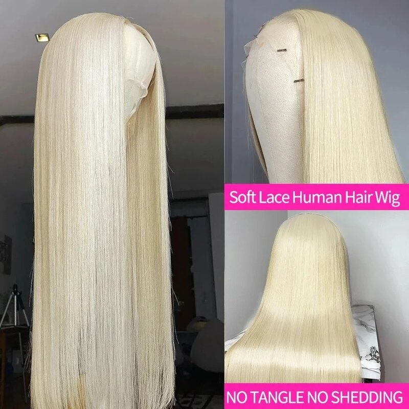 613 hd lace frontal wig 13x6 blonde straight lace front human hair for women choice Pre Plucked Glueless 30 40 inch brazilian