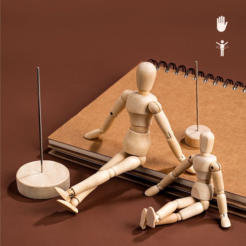 Bambola snodata disegno schizzo manichino modello arti mobili corpo a mano in legno disegnare giocattoli d'azione figure Home Decor modelli di artisti