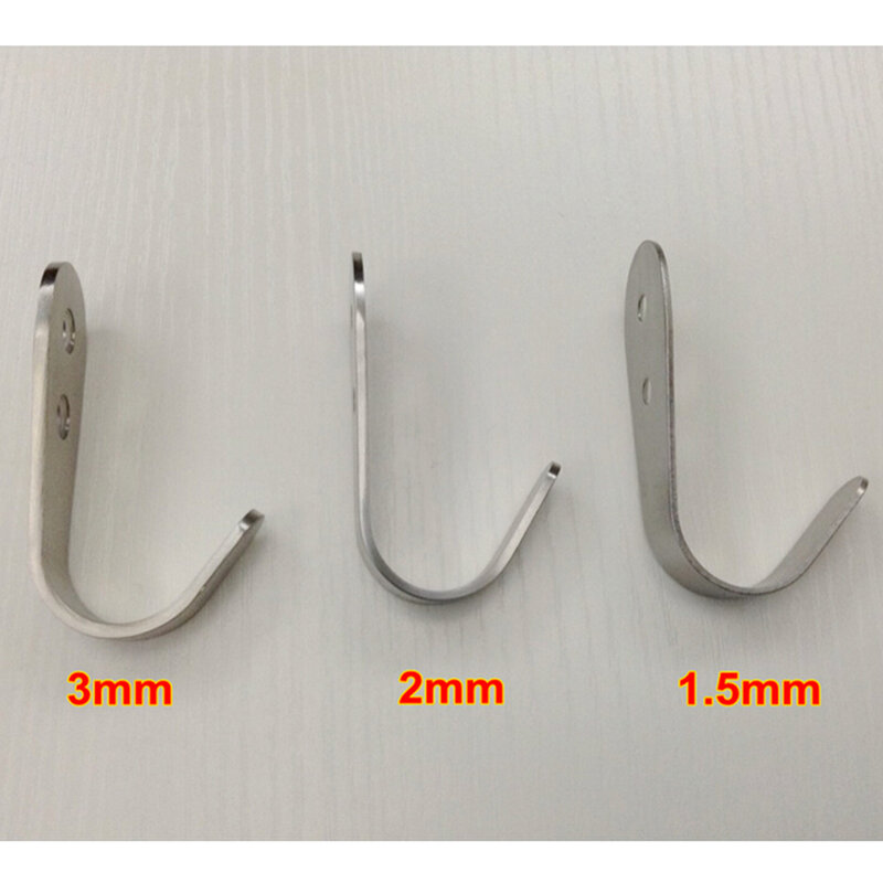 1Pcs Stainless Steel Hooks Silvery Single Hook Solid Clothes Hook Handbag Clothes Kitchen Cabinet Bathroom Hooks