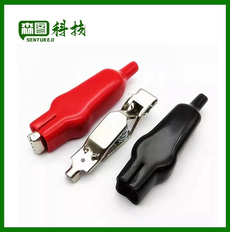 2 PCS Sheathed Alligator Clips Electrical DIY Test Leads Alligator Double-Ended Crocodile Clips Roach Electrical Jumper Wire
