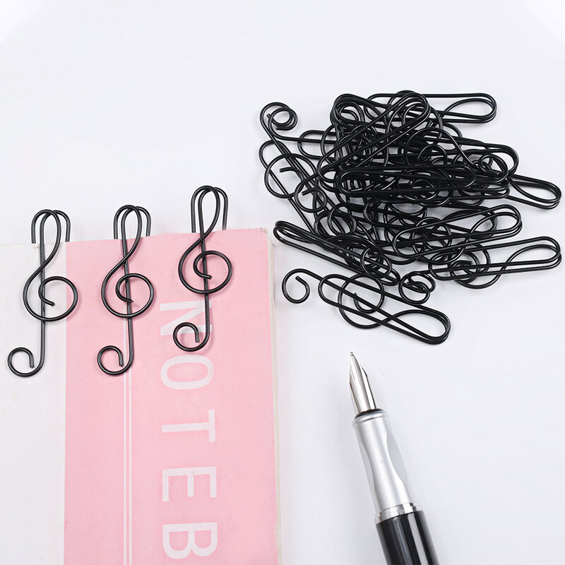 20Pcs Creative Music Paper Clips Musical Notes Paper Clip Holder Clamps Bookmark Office School Stationary Students Gift