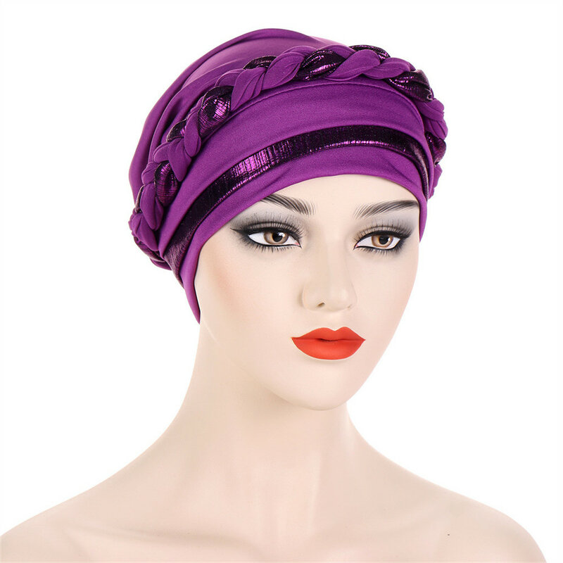 Topi Wanita Kanker Topi Kemo Muslim Kepang Syal Kepala Turban Penutup Kepala Ramadan Rambut Rontok Islam Headwear Mode Arab