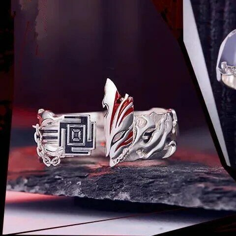 Anime BLEACH Kurosaki Ichigo anillos Cosplay accesorios joyería accesorio Unisex pareja amante anillo regalo ajustable
