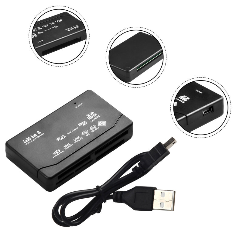 Card Adapter Card Reader Memory Kit Part Accessory Tool Up to 480 Mb USB 2.0 SD TF CF MS High Quality Portable