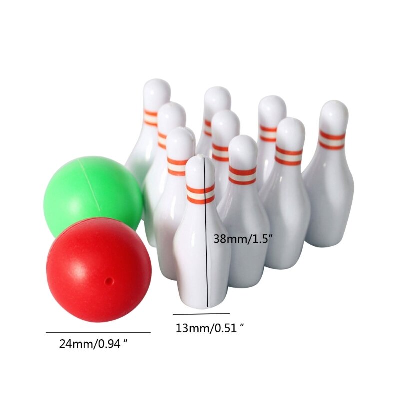 Poppenhuis Bowling Pin en Bal Set Mini Simulatie Sportuitrusting Outdoor Peuters Pasgeboren Fotografie Props