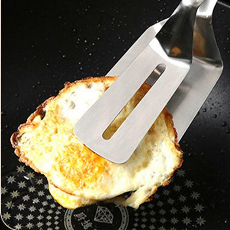 Stainless Steel Spatula Clip Steak Clamps Barbecue Food Flipping Multifunctional Grill Tongs Non Slip Handle Kitchen Accessories