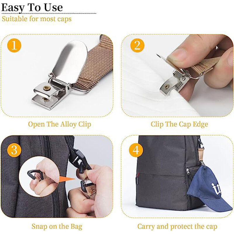 Clip per cappello di paglia da viaggio all'aperto Clip per borsa da compagno per cappello portatile organizzatore per guanti da esterno multiuso