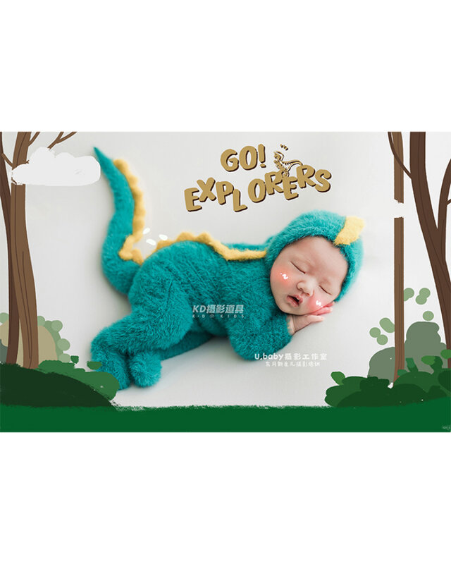 Alat peraga fotografi produk baru fotografi bayi bulan penuh pakaian dinosaurus anak bayi baru lahir fotografi anak studio pemotretan