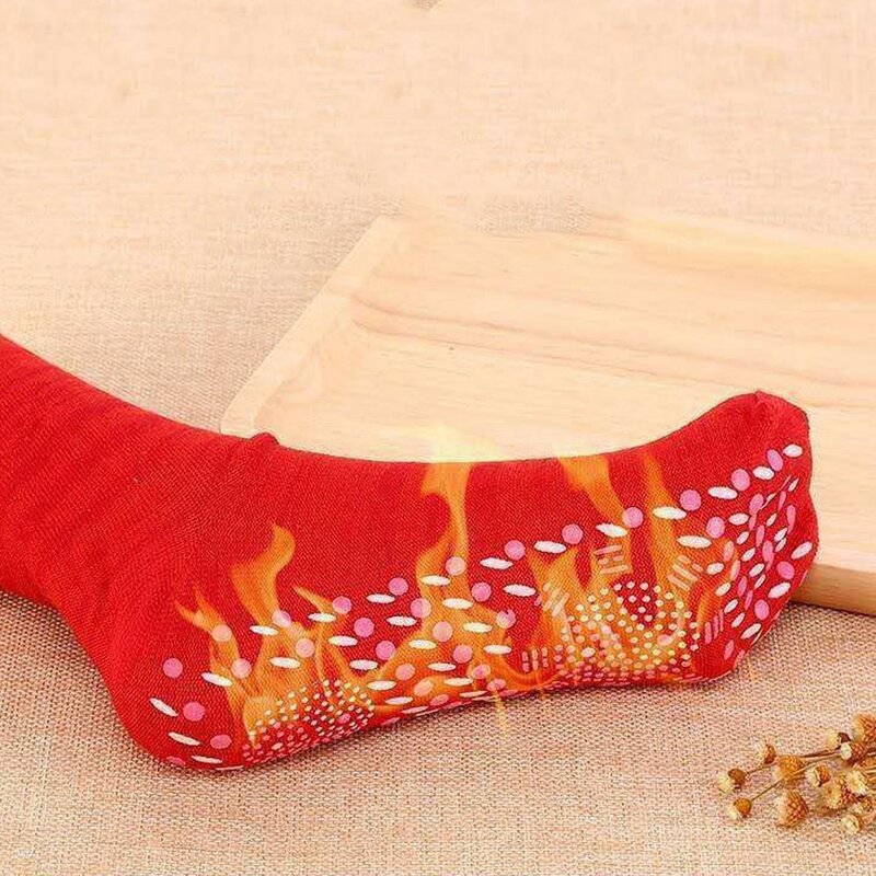 2PCS/PAIR Tourmaline Magnetic Sock Self-Heating Therapy Magnet Socks Unisex Warm   Them In Reverse, And Wear The Pattern Inside.