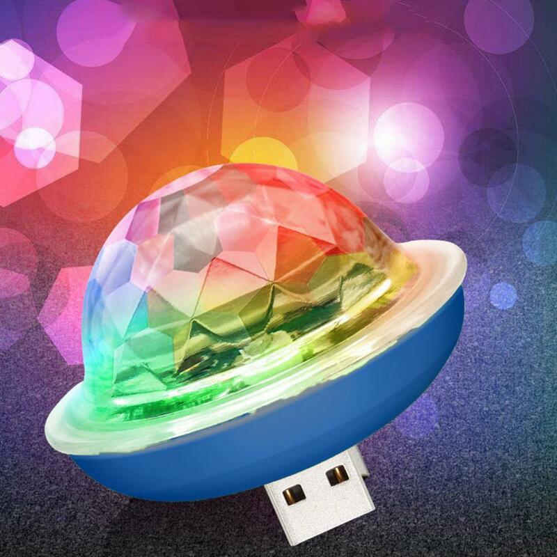 USB 디스코 볼 라이트, RGB LED 회전 무대 조명, 휴대폰 노트북용, 매우 밝은 미니 DJ 파티 조명, 바 디스코 웨딩용
