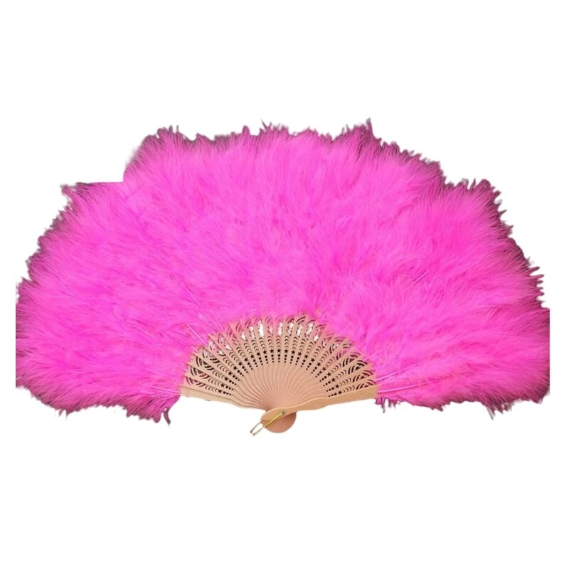 21 Ribs 25 Ribs Foldable Feather Fans Multifunctional Performance Stage Dancing Props Handheld Fairy Fan for Women