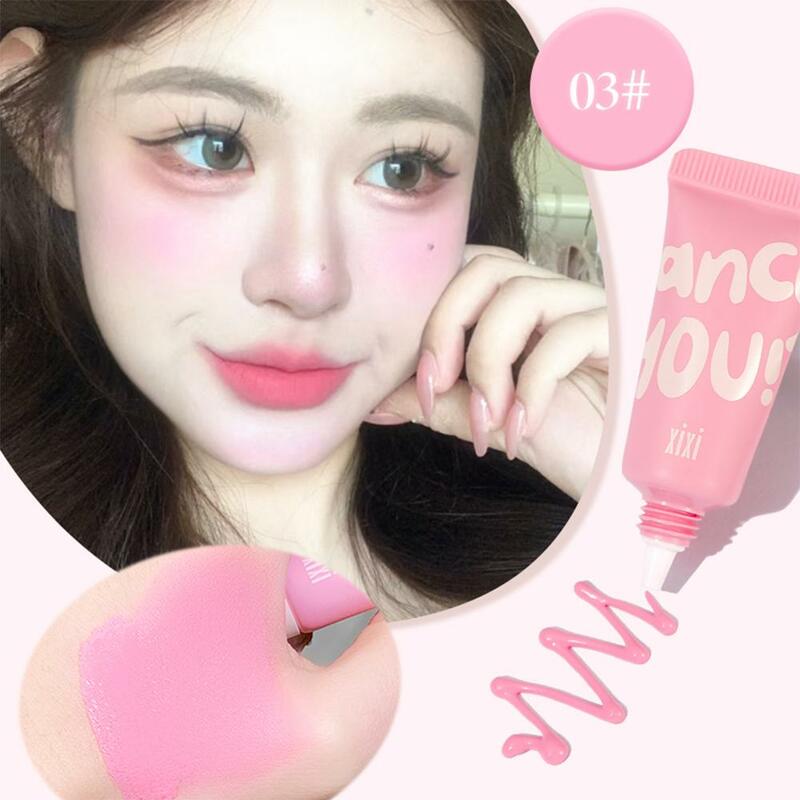 2 in 1 Liquid Blush Cream Eyeshadow Velvet Matte Pink Smudge Contour Easy Face Blusher Natural Tint Makeup Brightens Cheek D9X5